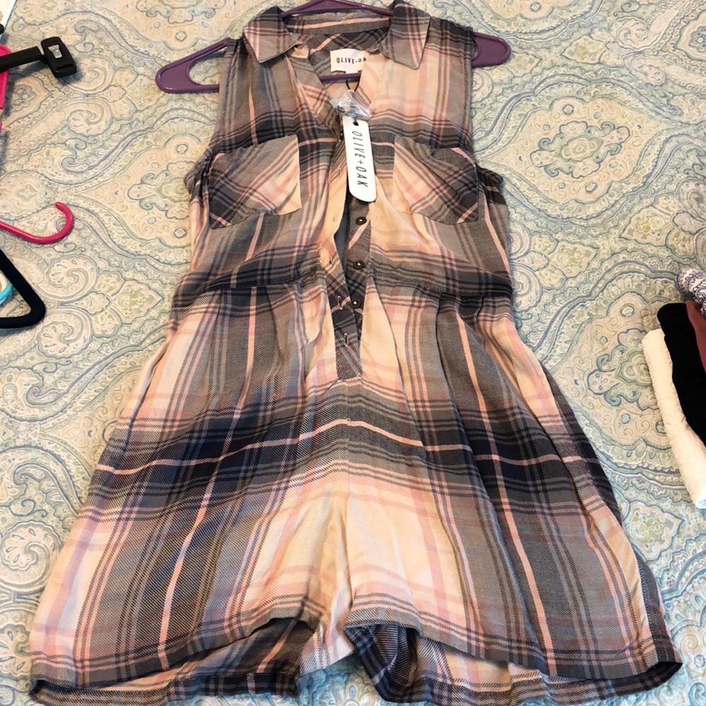 Plaid romper - NEVER WORN